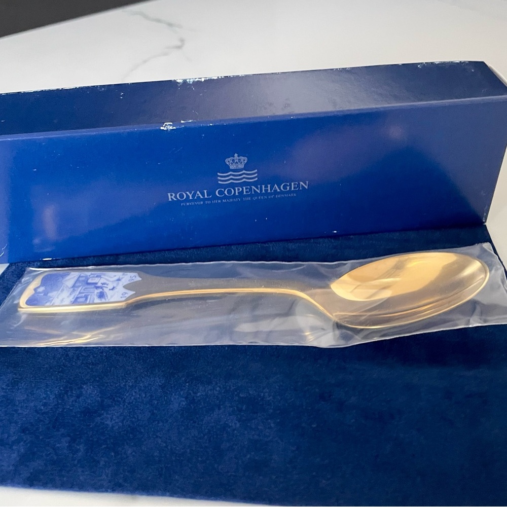 1995 Holiday Gold Plated Spoon by Royal Copenhagen